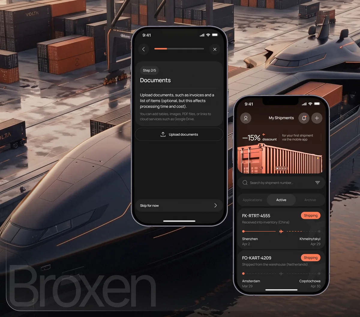 Broxen shipping app